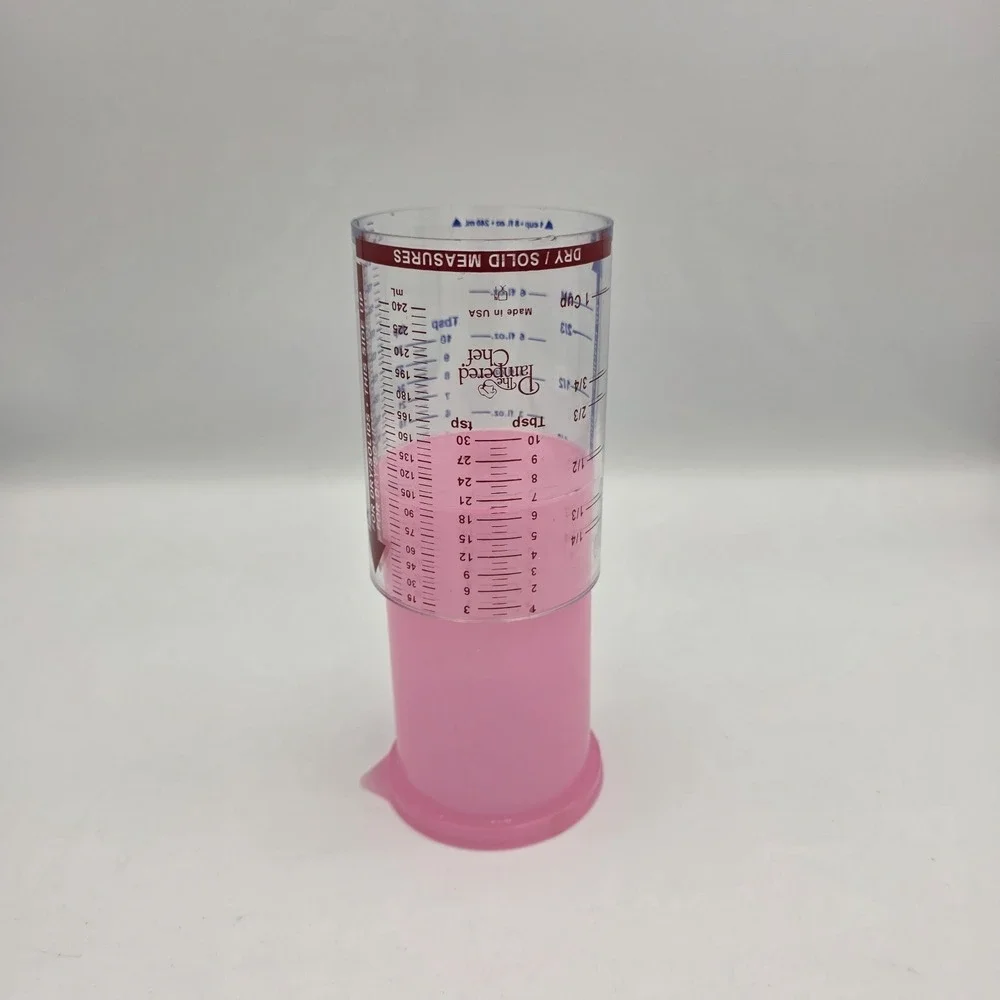 Pampered Chef 2236 Mini Measure Plastic Pink 1 Cup Measurement Dry & Liquid